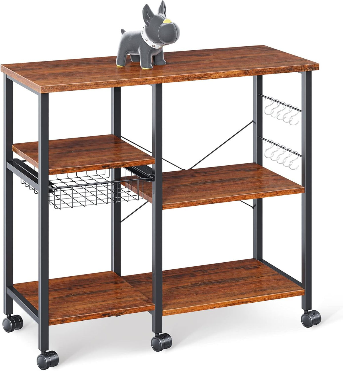 Kitchen Baker's Rack with Wheels 3-Tier+4-Tier Metal Frame B740446