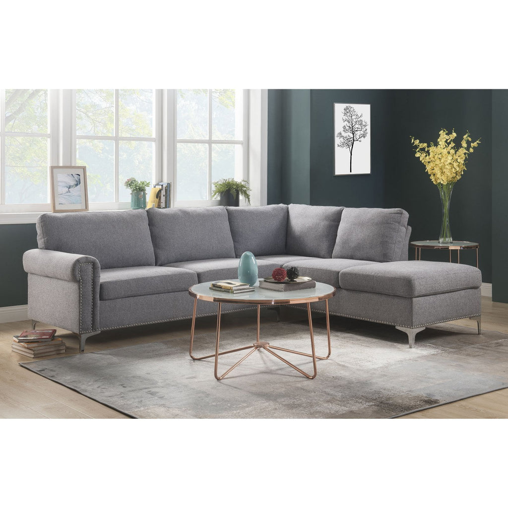 Gray Fabric Sectional Sofa E9505