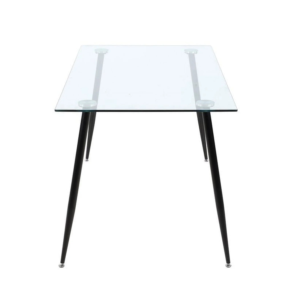 55.12" Steel and Glass Dining Table Y67276