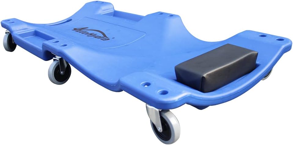 Blue Pack of 2 Rolling Garage Creeper with Padded Headrest, Dual Tool Trays and 6 Casters P807133