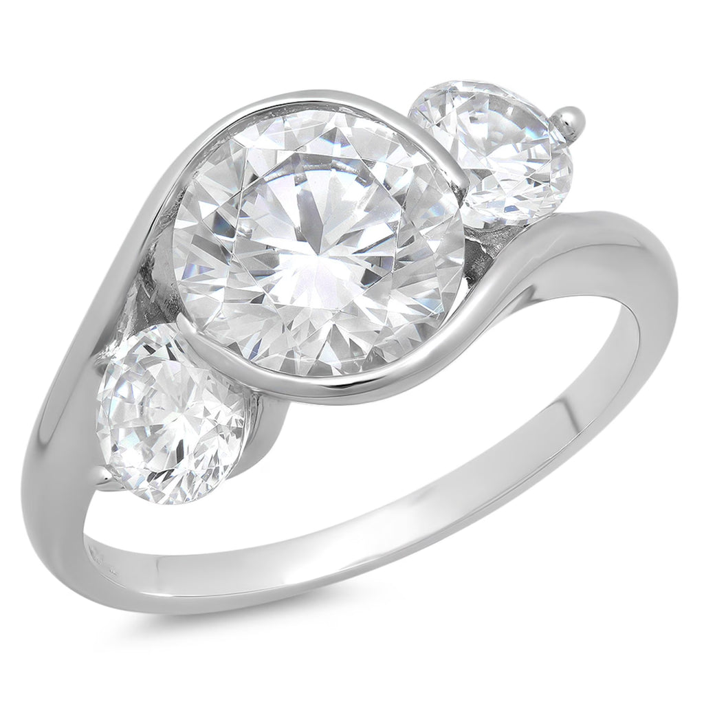 18K White Gold Three-Stone Diamond Engagement Ring C346258