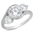 18K White Gold Three-Stone Diamond Engagement Ring C346258