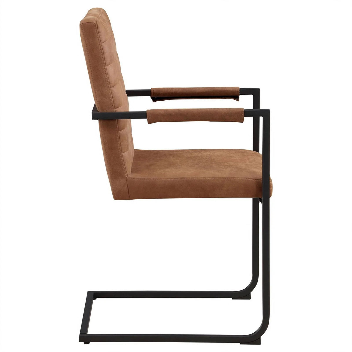 Brown and Black Faux Leather Arm Chair L31814