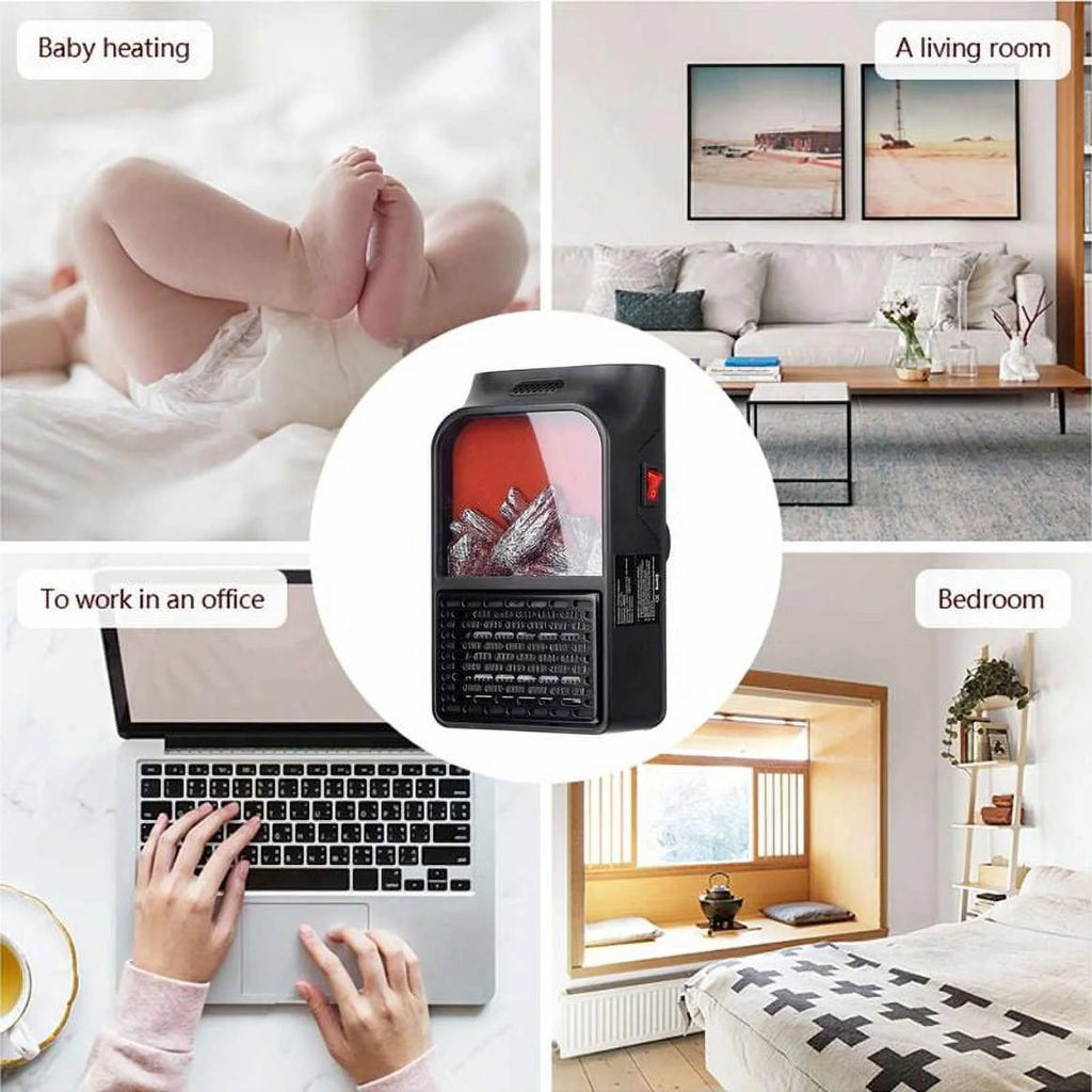 900W Mini Black Ceramic Electric Heater B324