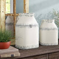 White 2 Piece Milk Can Set E903285