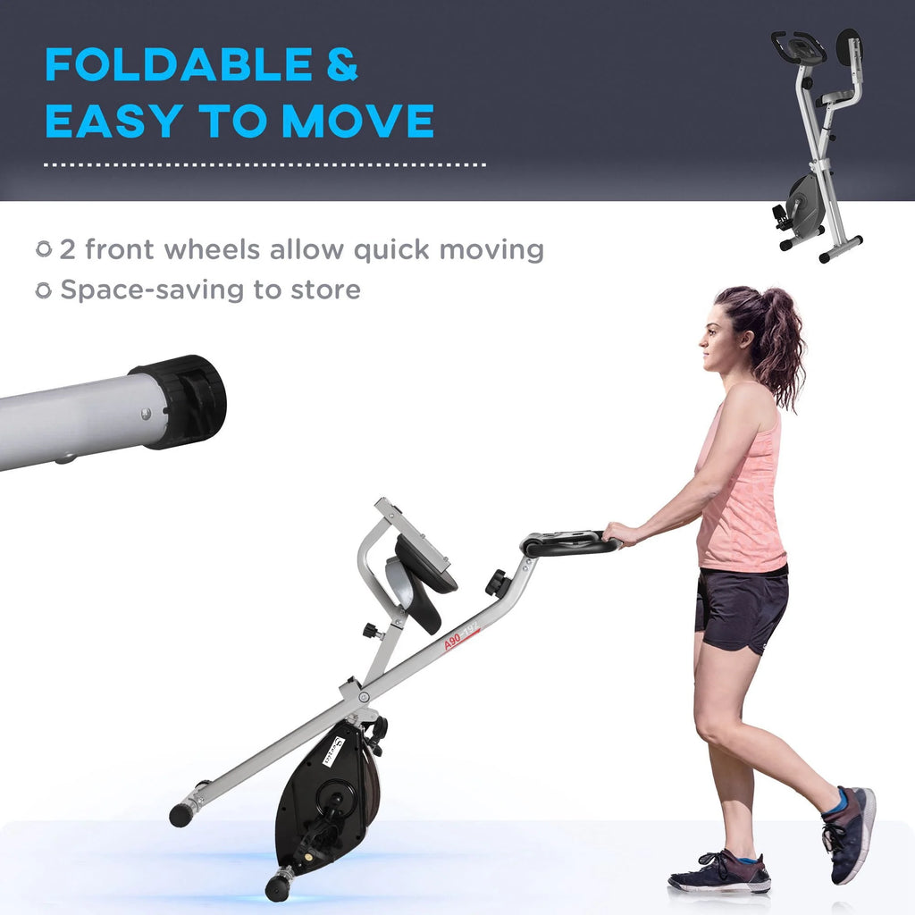 Folding Upright Stationary Indoor Bike with 8 Levels of Magnetic Resistance L143924