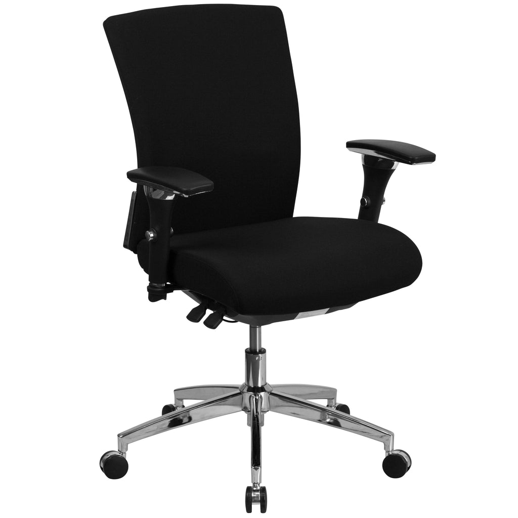 Black Fabric Ergonomic Office Chair with Seat Slider C605