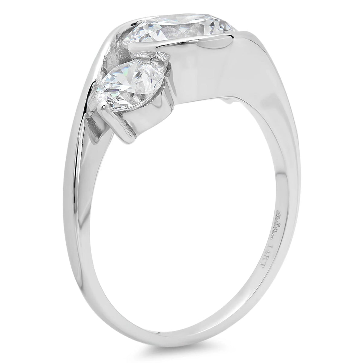 18K White Gold Three-Stone Diamond Engagement Ring C346258