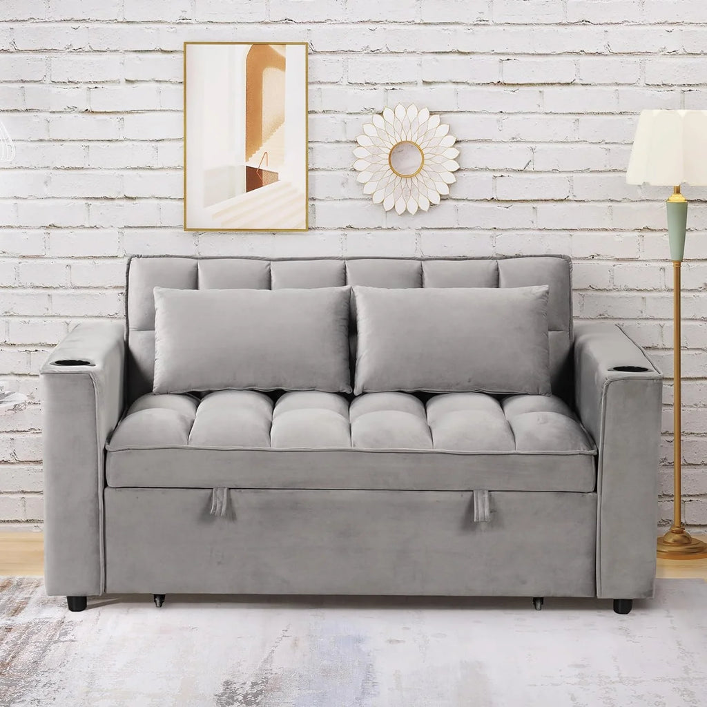 Convertible Sofa Couch with Pull Out Bed V42954