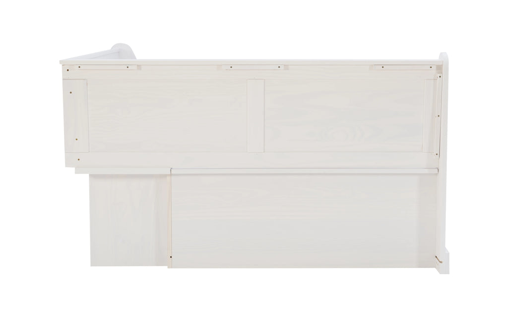 White Wood Corner Dining Bench with Storage H950604