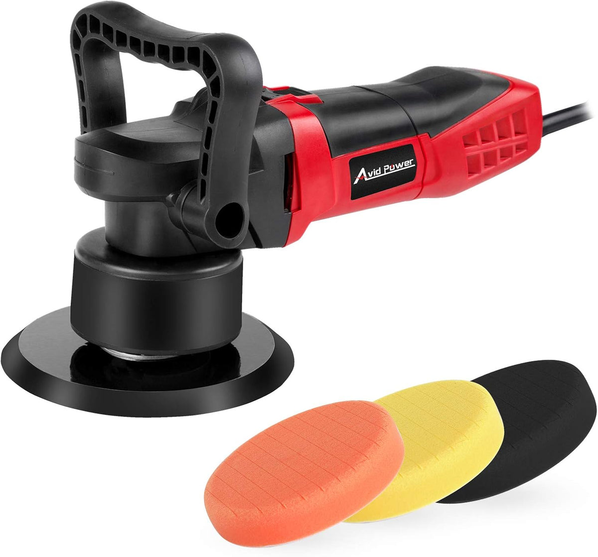 6-inch Dual Action Random Orbital Car Buffer Polisher with Variable Speed, 3 Foam Pads R828275