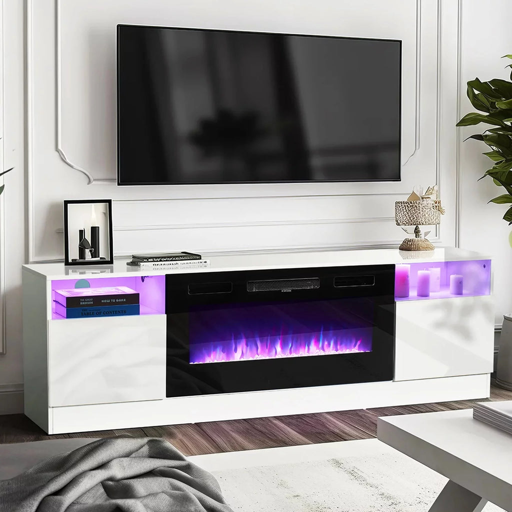Black Fireplace TV Stand with 36'' Electric Fireplace F30208