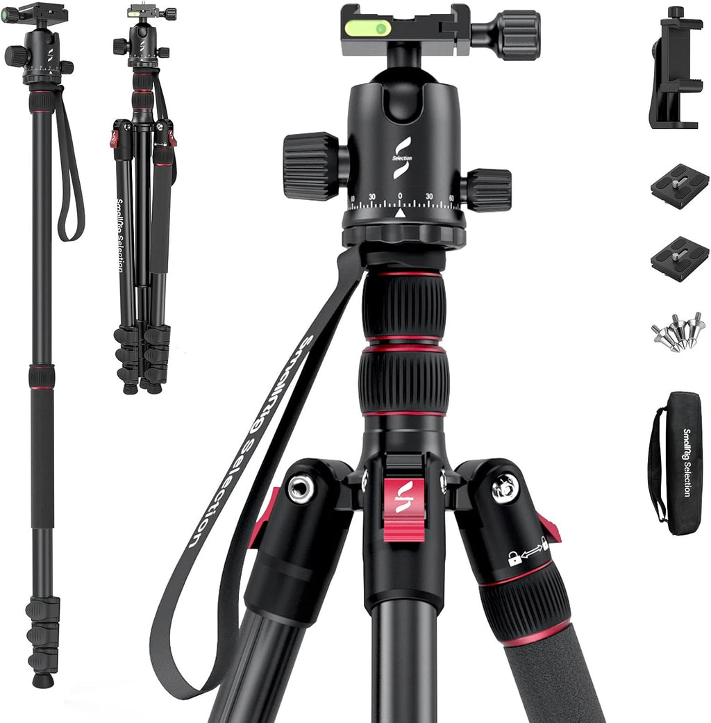 Aluminum Camera Tripod Monopod, Foldable, 360 Degree Ball Head, Quick Release Plate, Max. Payload 33lb, Pack of 2 G938