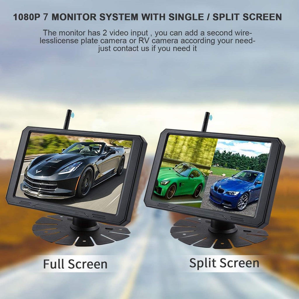 720P 7 Inch Digital Wireless Backup System Kit with 2 Rear View Camera Inputs K34385