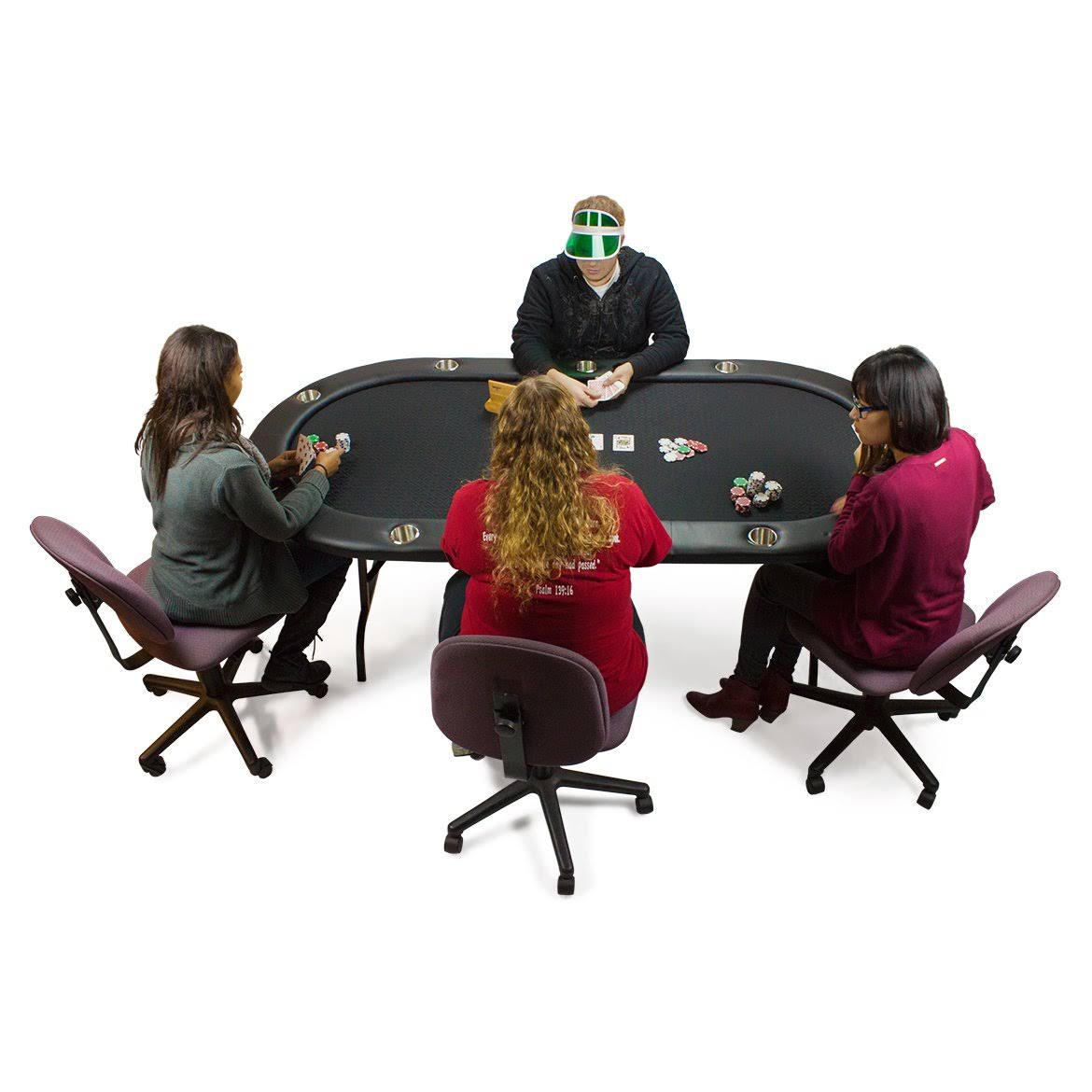 Black Suited Speed Cloth Poker Table with Folding Legs 84 x 42 inch G801769