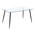 55.12" Steel and Glass Dining Table Y67276