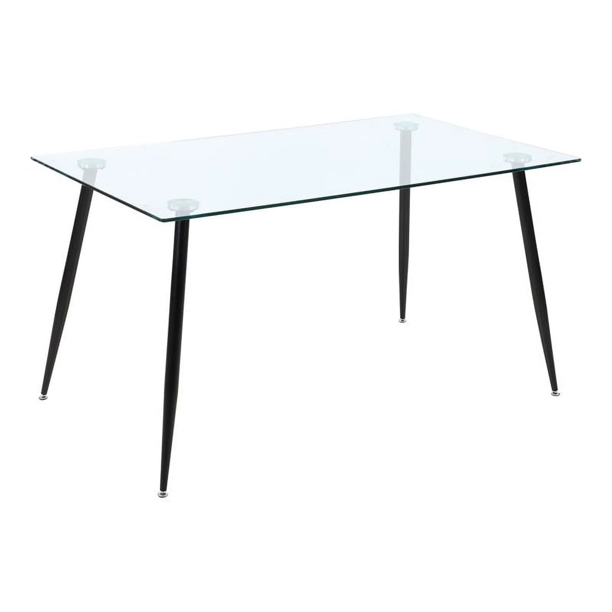 55.12" Steel and Glass Dining Table Y67276