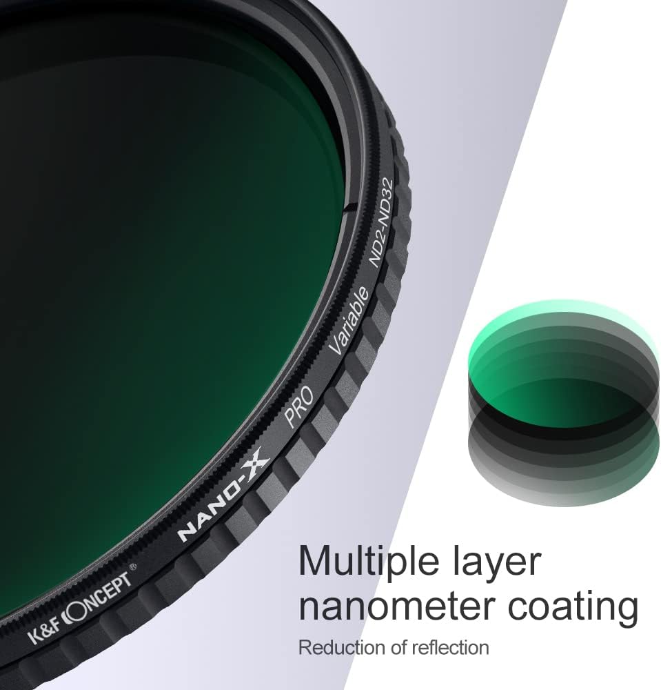 82mm Variable Neutral Density Filter ND2-ND32 with Cleaning Cloth Z845