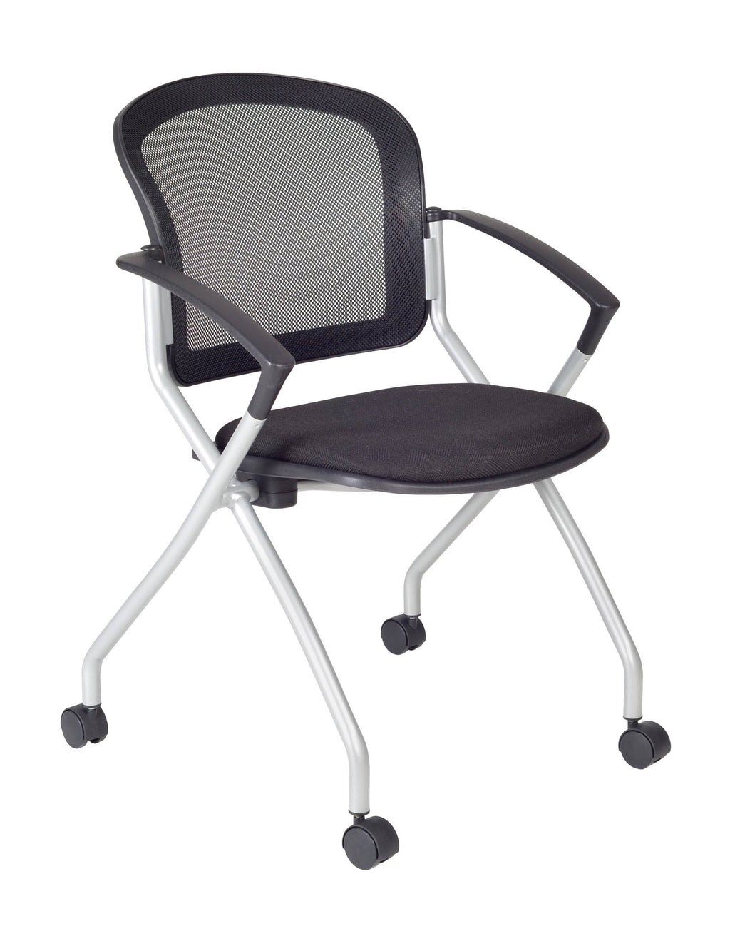 Maple Mobile Training Table with 2 Black Cadence Chairs U93470