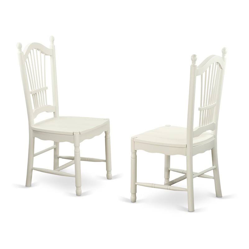 3-Piece White Dining Set with Slatted Chairs L60729