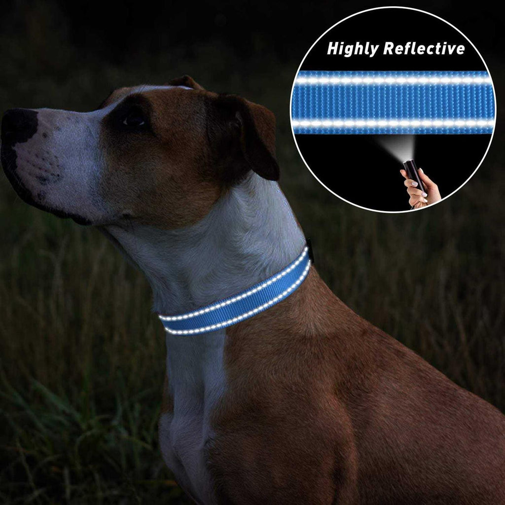 Reflective Nylon Adjustable Dog Collar with Quick Release Buckle F676