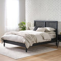 Acacia Wood and Rattan Queen Bed L424