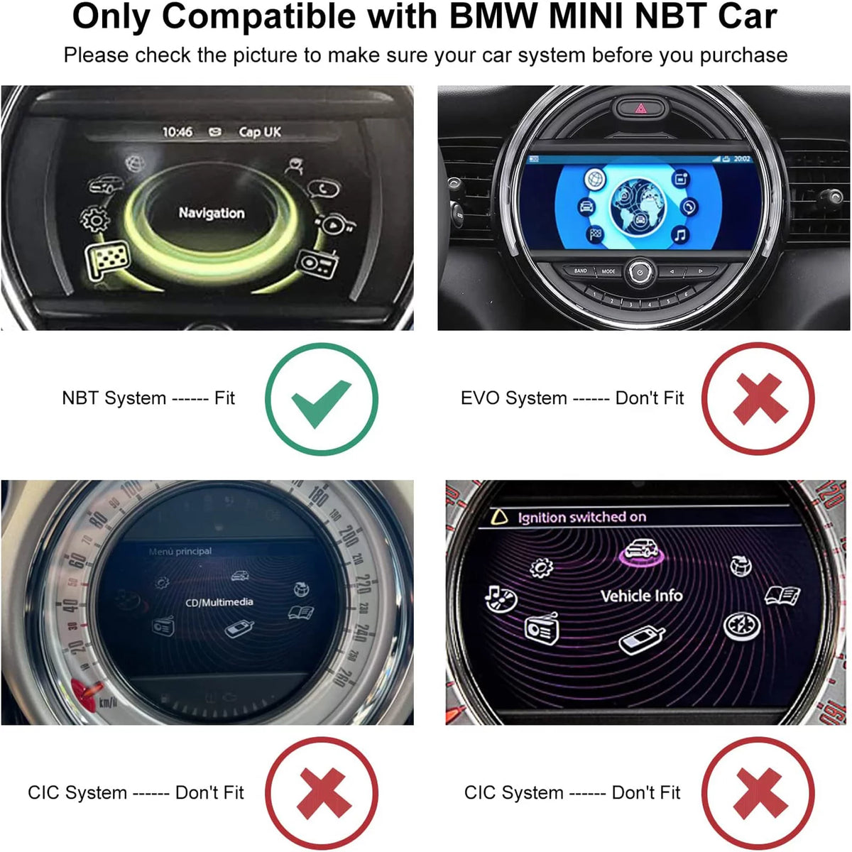Wireless Carplay Retrofit Kit Decoder for BMW Mini Cooper G1766