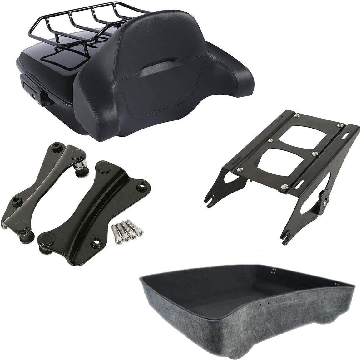10.7" Tour Pack Trunk with Backrest Pad Mounting Rack Z546678