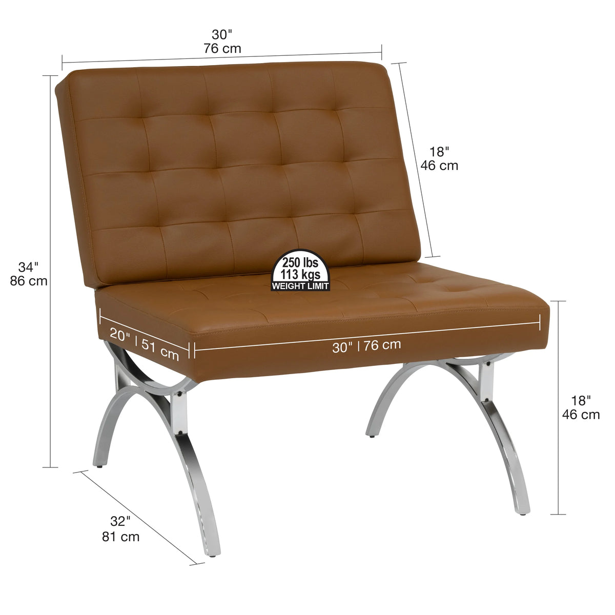 Brown Blended Leather Accent Chair R3233