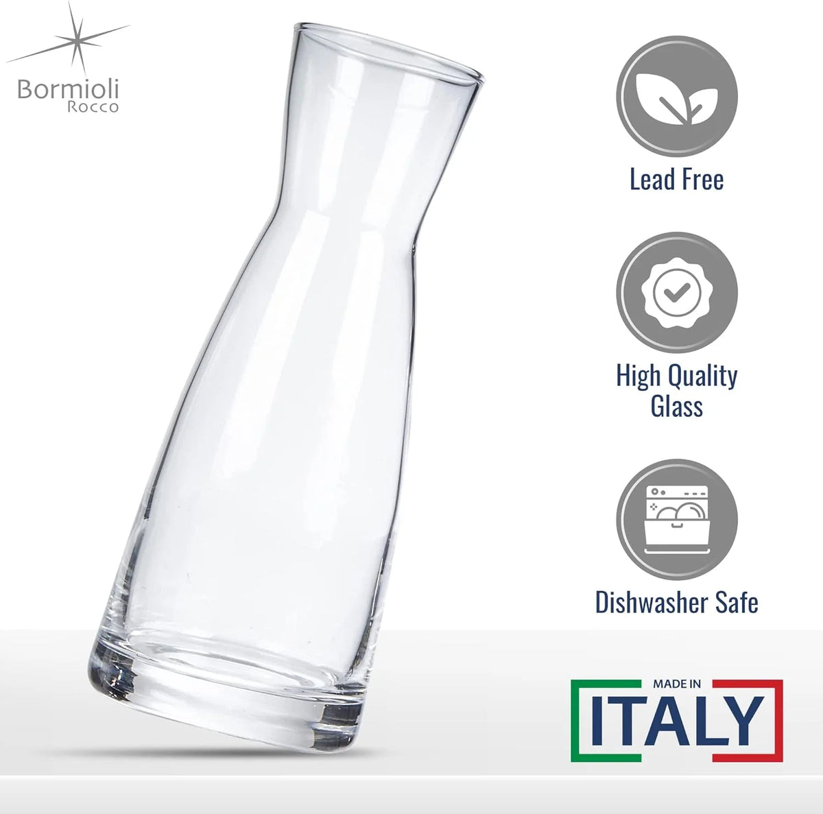 Set Of 2 Glass Carafe With Cork Lid, 36.5 Oz F5901