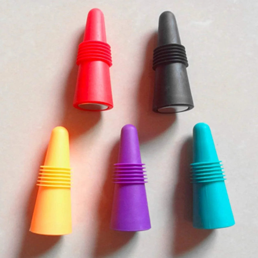 Silicone Stainless Steel Wine Bottle Stopper P6451
