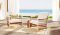 2-Pack White Outdoor Wicker Lounge Chair L8643