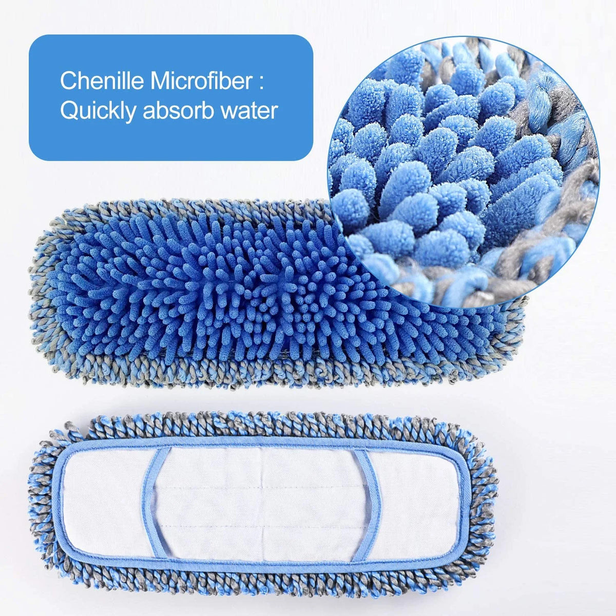 Microfiber Dust Mop Flat Mop for Tile Floor Marble Cleaning H808