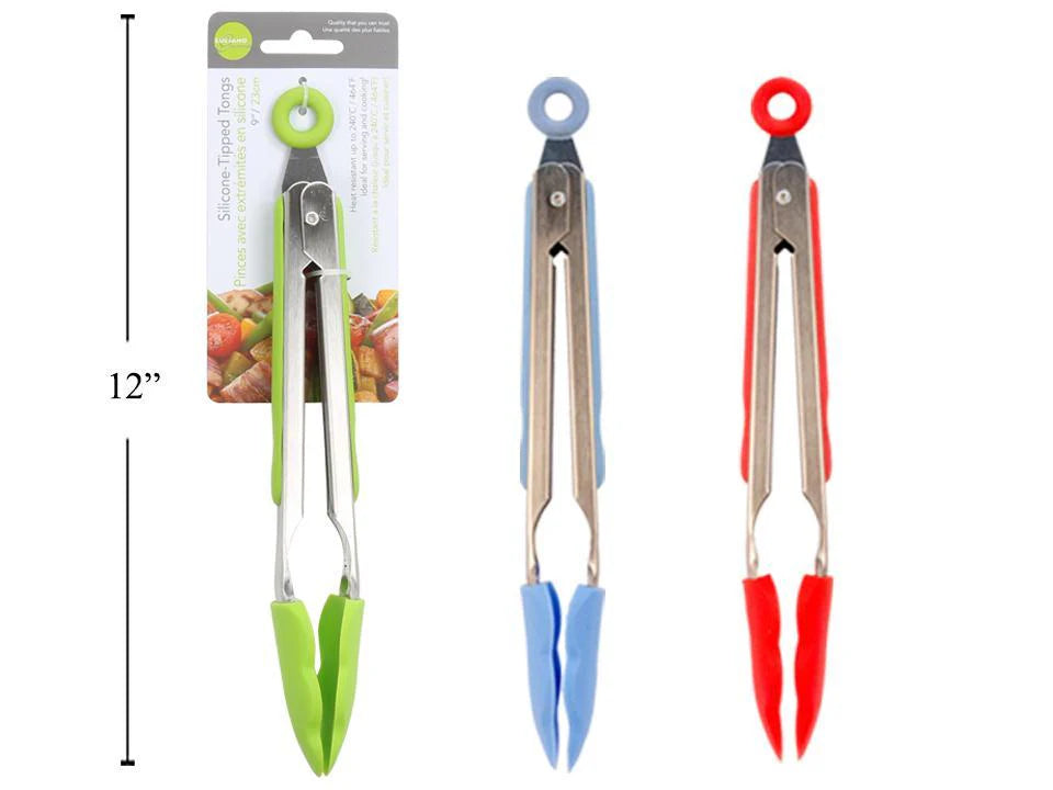 9'' Silicone Tongs with Pull Lock E79149