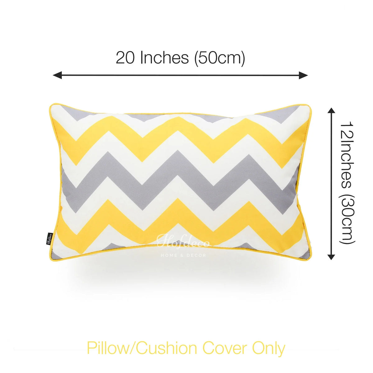 Water Resistant Canvas Lumbar Pillow Cover Set of 2 U90942
