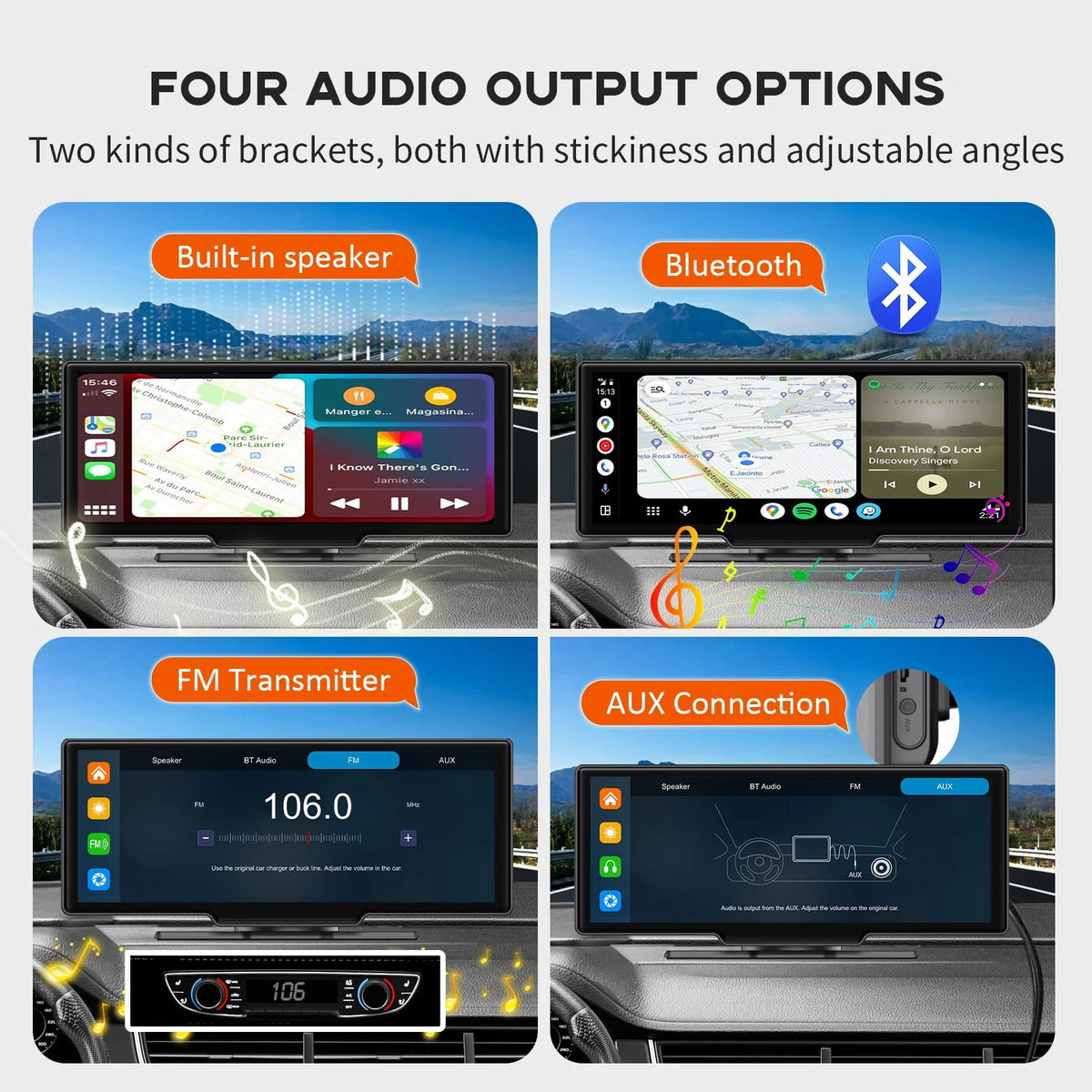 Wireless Apple Carplay Android Auto Car Stereo 10.26 Touch Screen 2.5K Dash Cam E4985