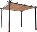 Brown Aluminum Retractable Pergola Canopy O9260