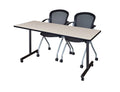 Maple Mobile Training Table with 2 Black Cadence Chairs U93470