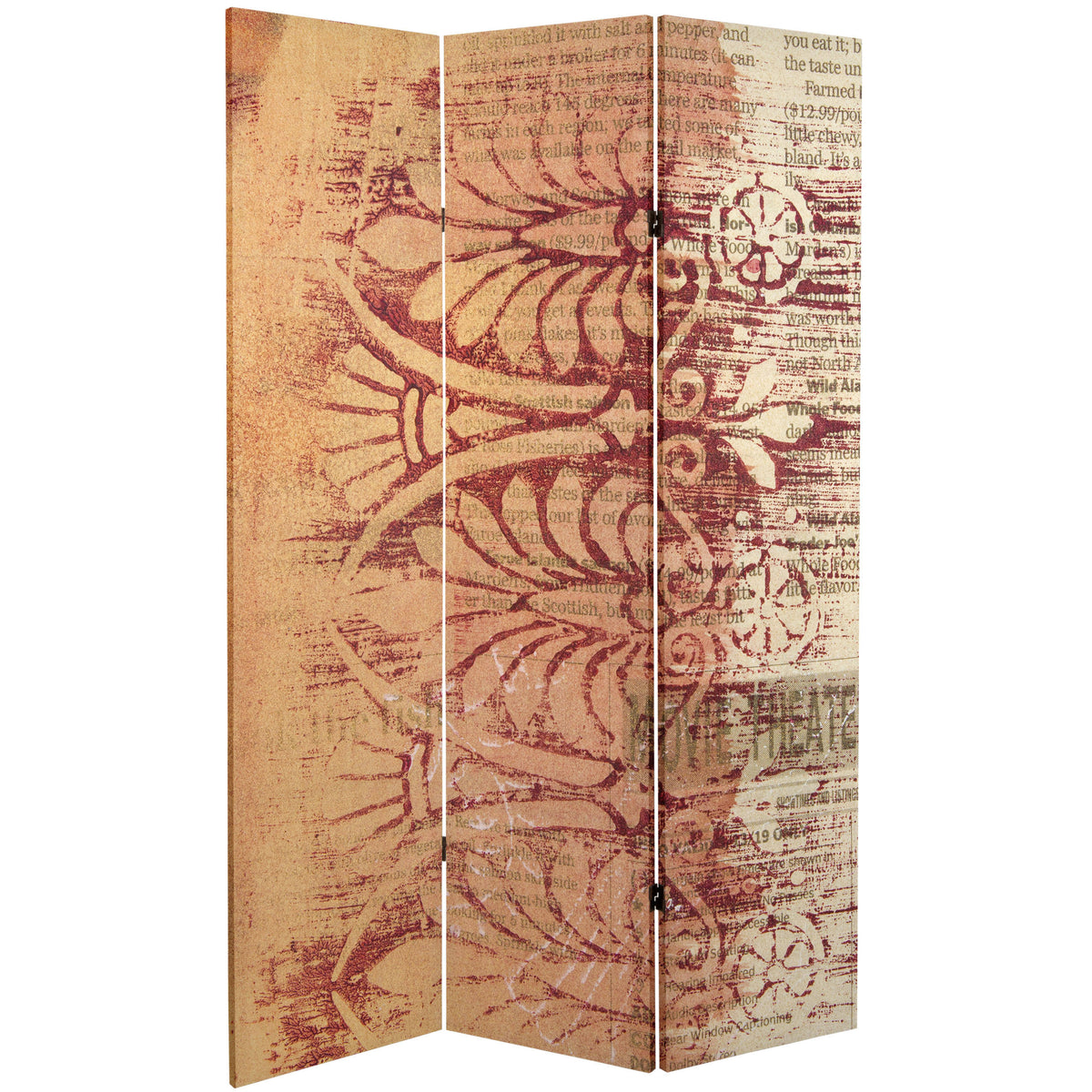 Rust/Gold Canvas Room Divider P84408