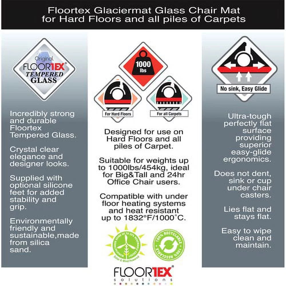Glass Chairmat 60" x 48" Rectangle Clear C776