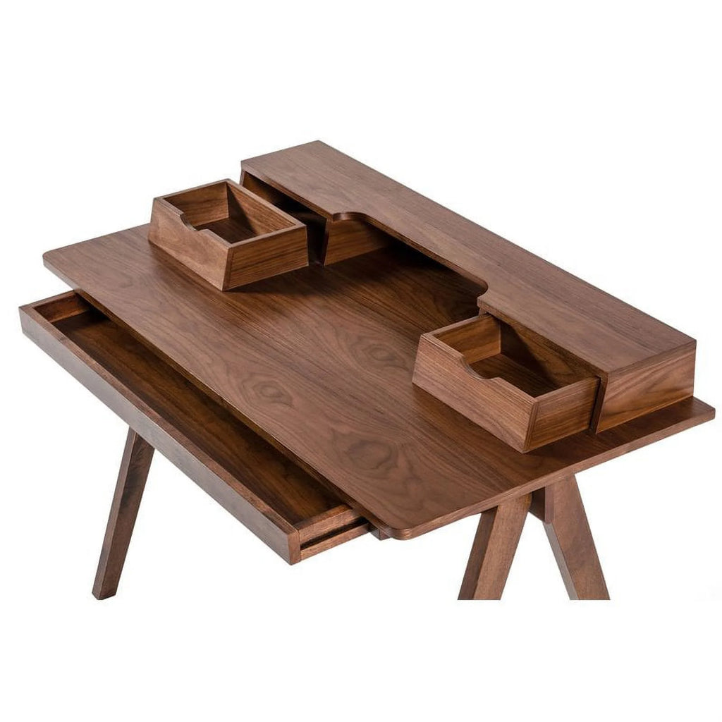 48" Rectangular Solid Wood Office Desk in Walnut T1700