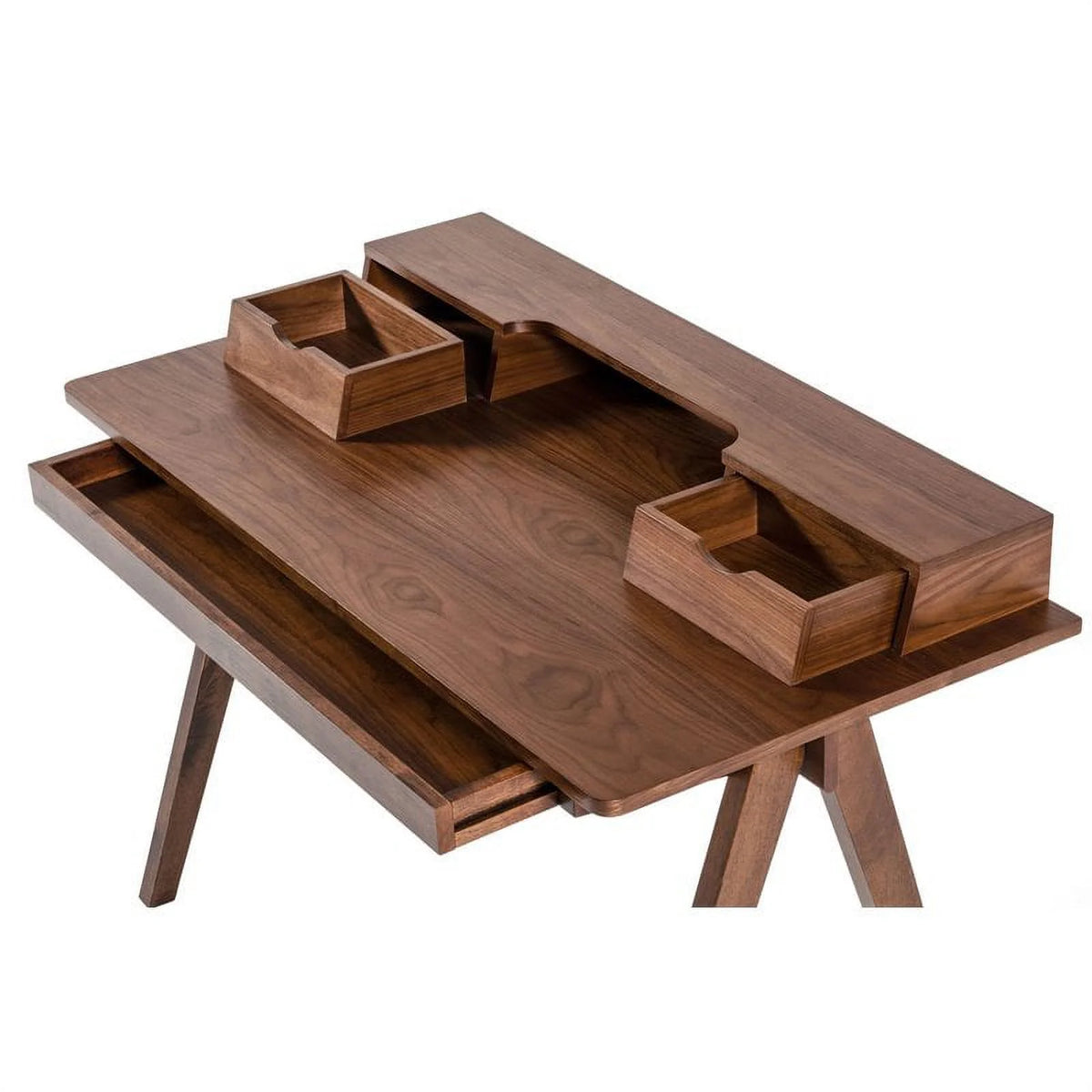 48" Rectangular Solid Wood Office Desk in Walnut T1700