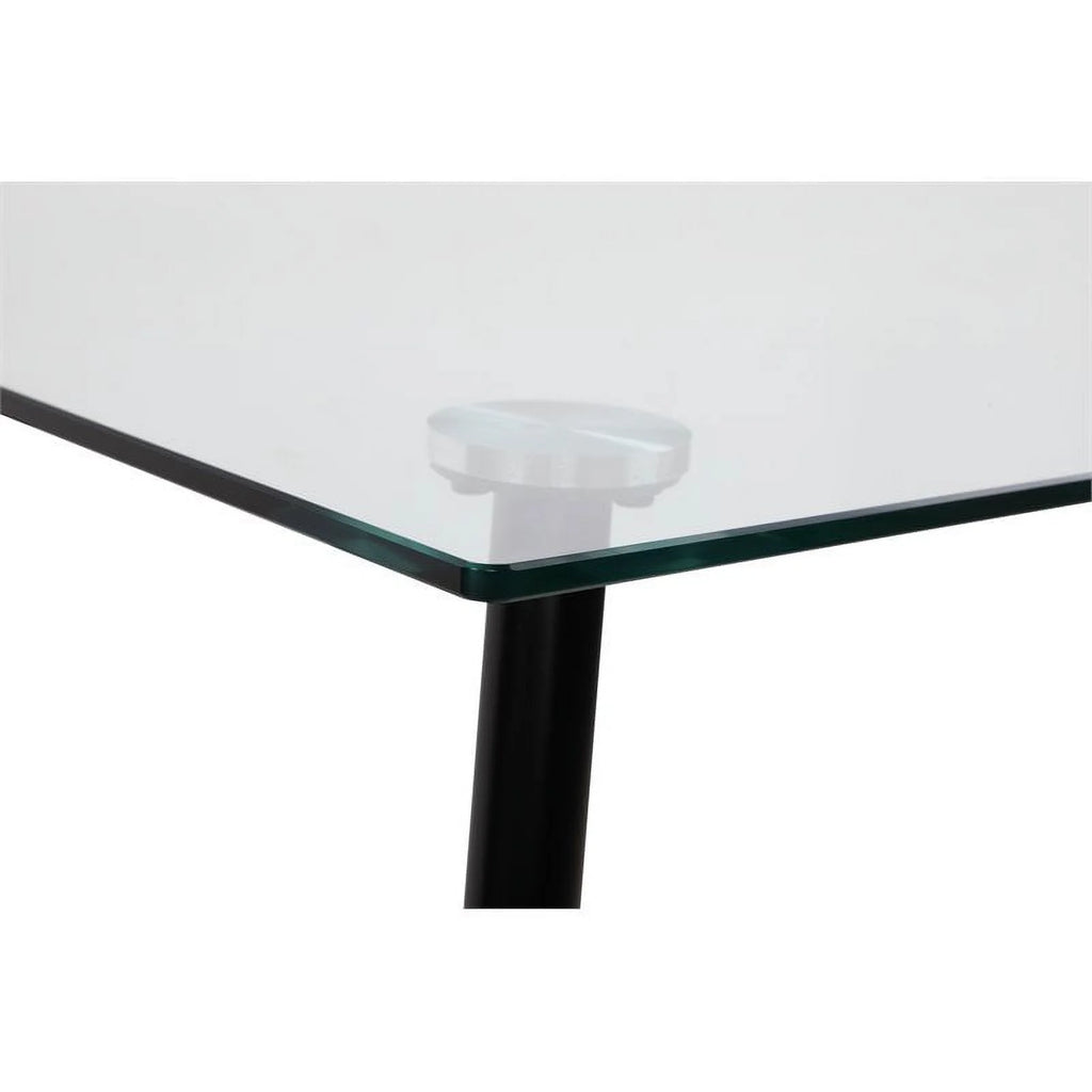 55.12" Steel and Glass Dining Table Y67276