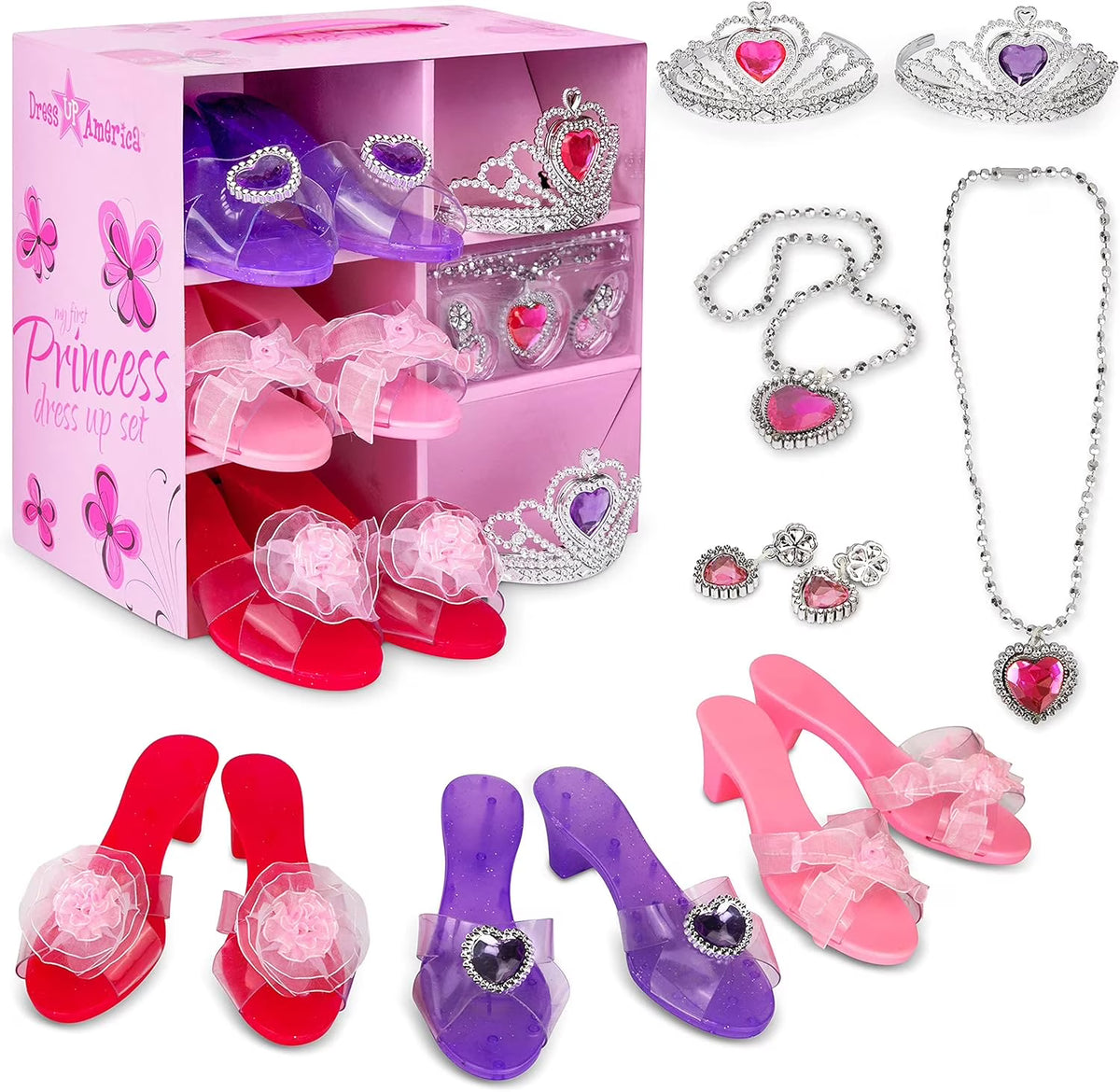Princess Dress Up Set with Shoes, Crown & Jewelry D2417