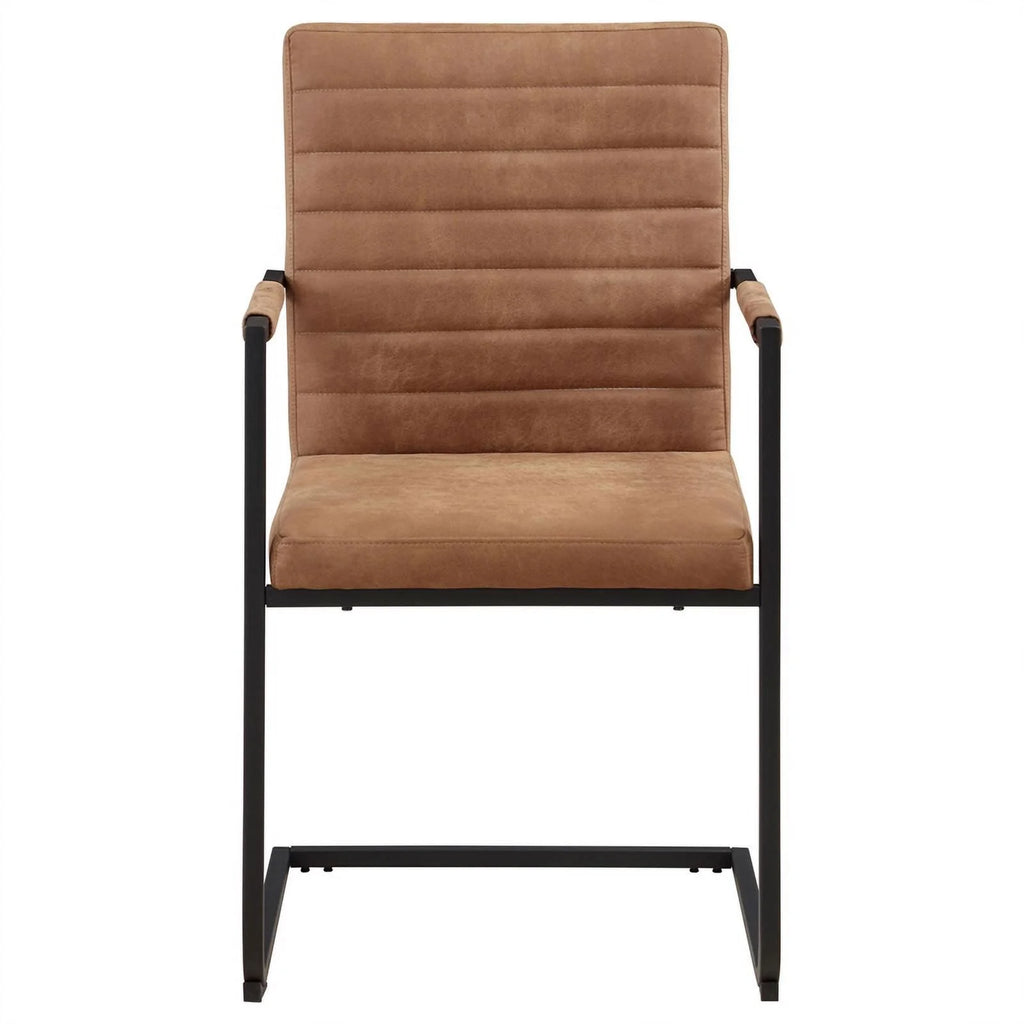 Brown and Black Faux Leather Arm Chair L31814