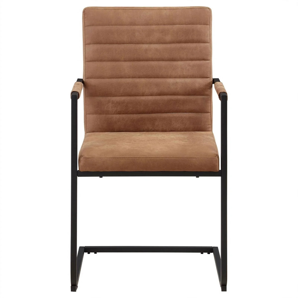 Brown and Black Faux Leather Arm Chair L31814