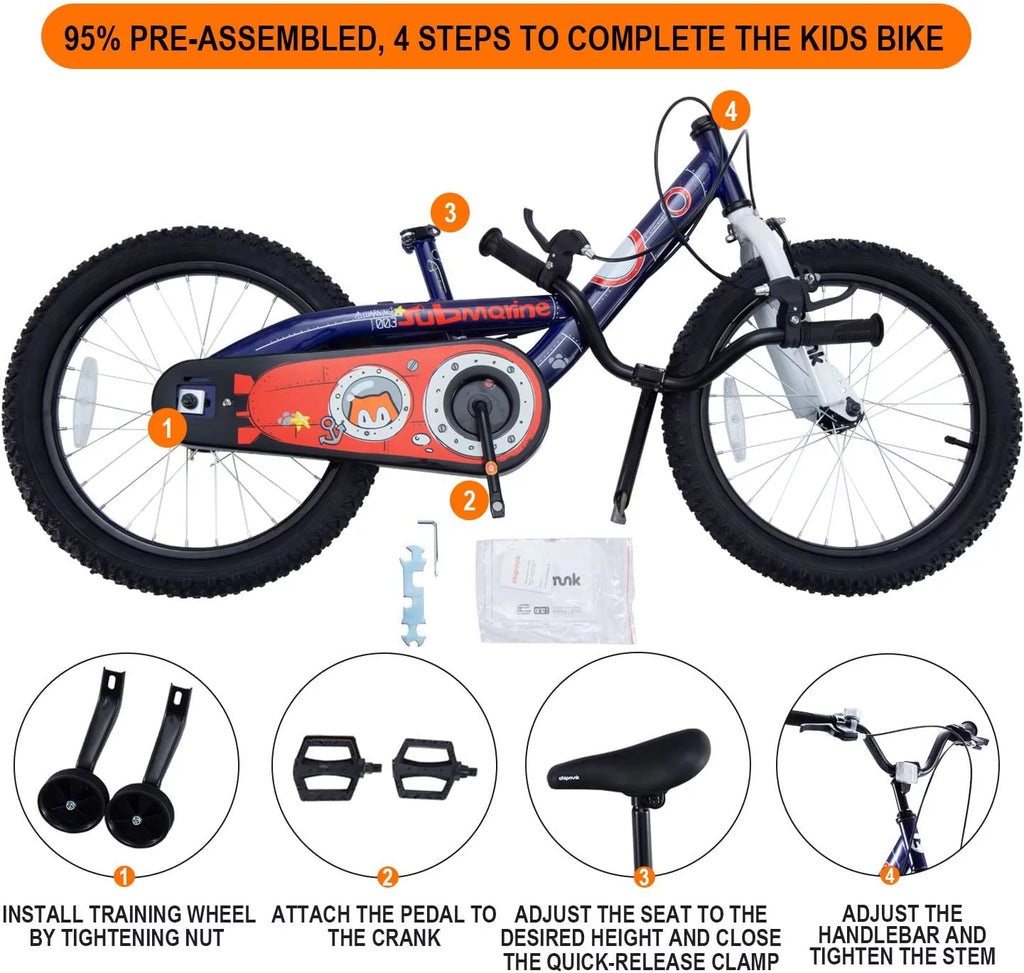 18 In Blue Steel Bike with Kickstand Y3433