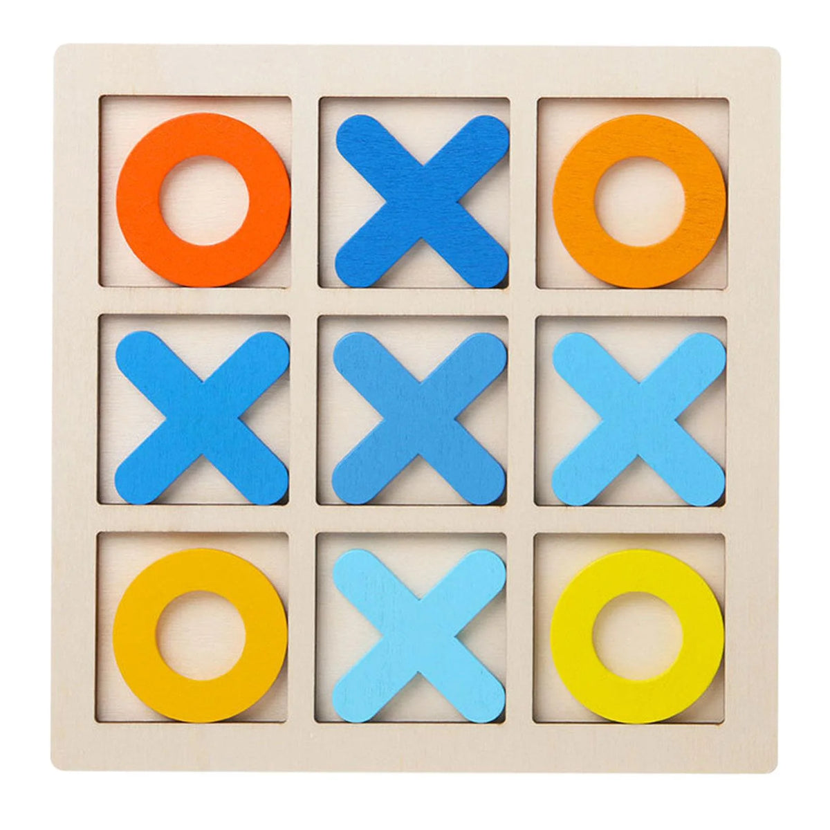 Tic Tac Toe Board Puzzle Game Educational Toys XO Table Toy yellow Y81180