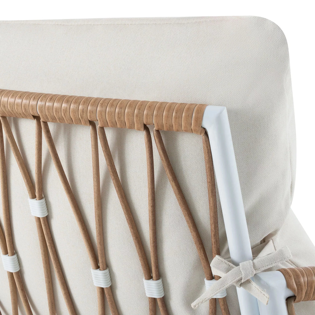 2-Pack White Outdoor Wicker Lounge Chair L8643