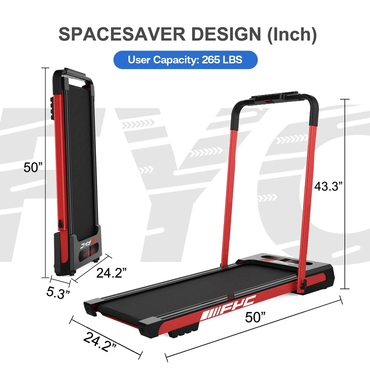 2.5HP Folding Treadmill with Remote Control & LED Display L709